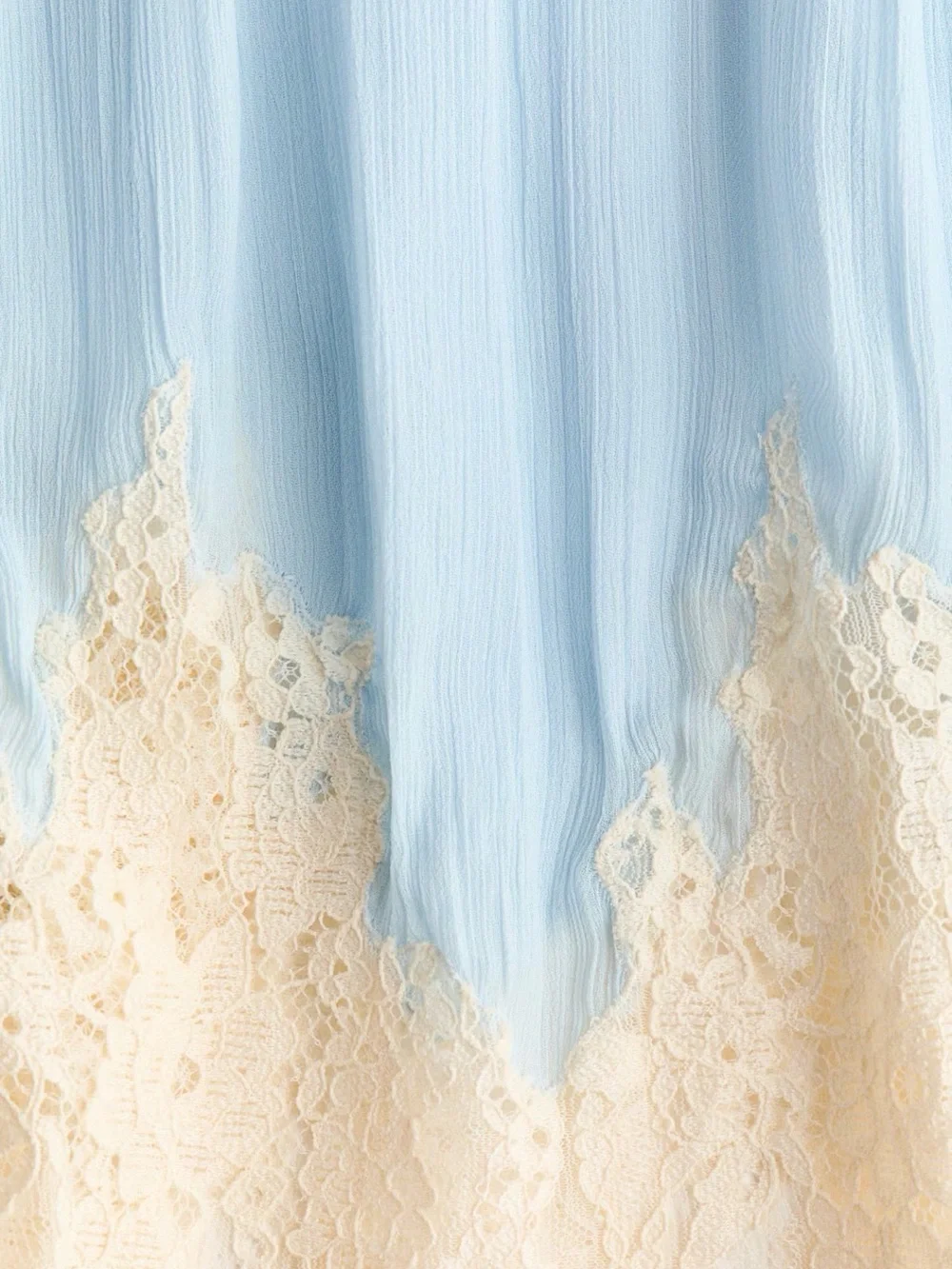H&M Lace Trim Light blue Chiffon Strappy Dress NWT size Small